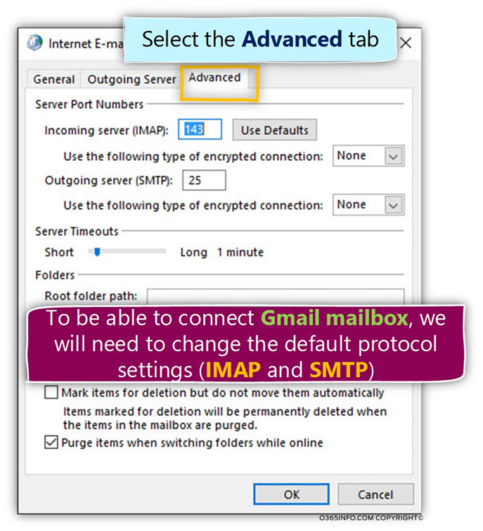 Configure Outlook to connect Gmail mailbox – manual settings - Create a new Outlook mail profile -10