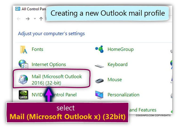 Configure Outlook to connect Gmail mailbox - Create a new Outlook mail profile -01