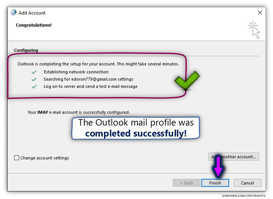Configure Outlook to connect Gmail mailbox - Create a new Outlook mail profile -06
