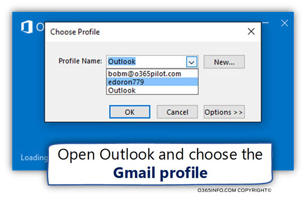 Outlook - View the automatic Gmail mail profile settings -01