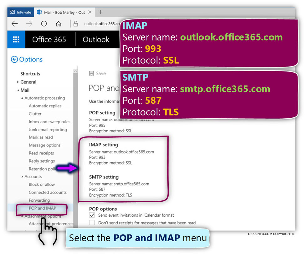 Connecting Outlook to Office 365 mailbox using IMAP -02