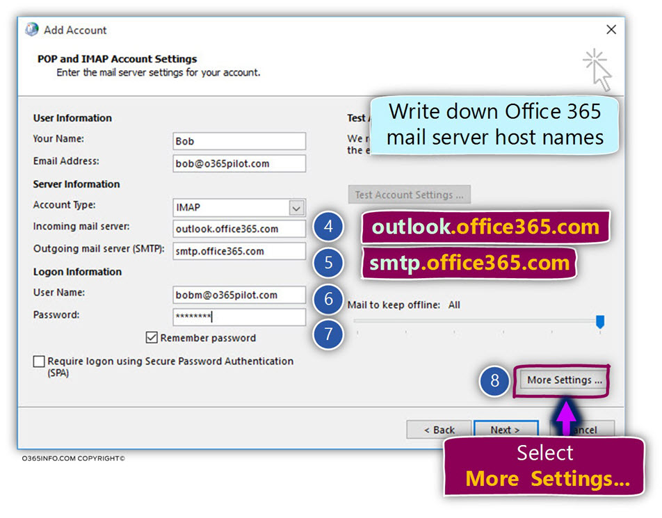 onnecting Outlook to Office 365 mailbox using IMAP and SMTP -08