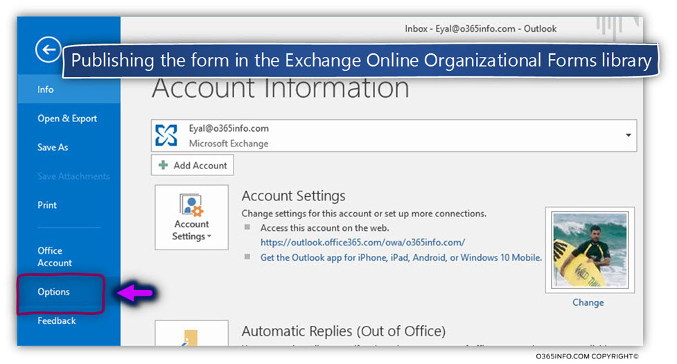Publishing the form in the Exchange Online Organizational Forms library-01