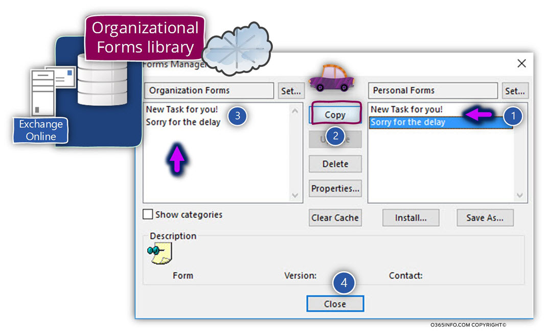 Publishing the form in the Exchange Online Organizational Forms library-04