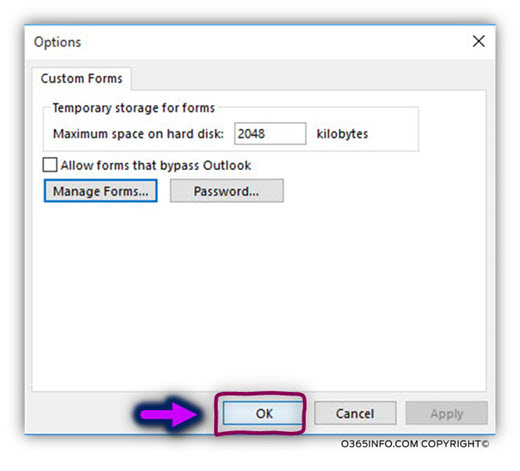 Publishing the form in the Exchange Online Organizational Forms library-05