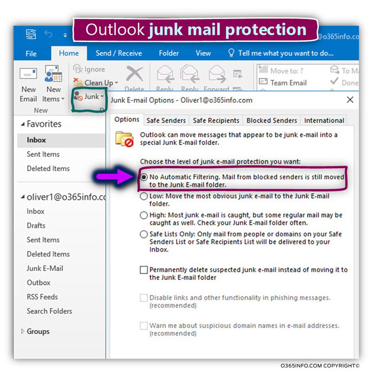 Outlook junk mail protection -01