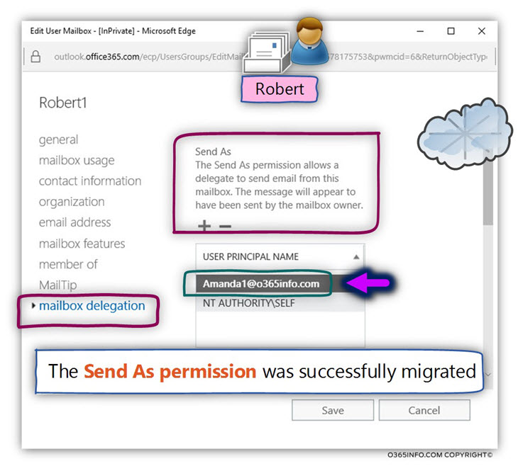 Verifying the Exchange Send As permissions that were migrated to Exchange Online -A-01