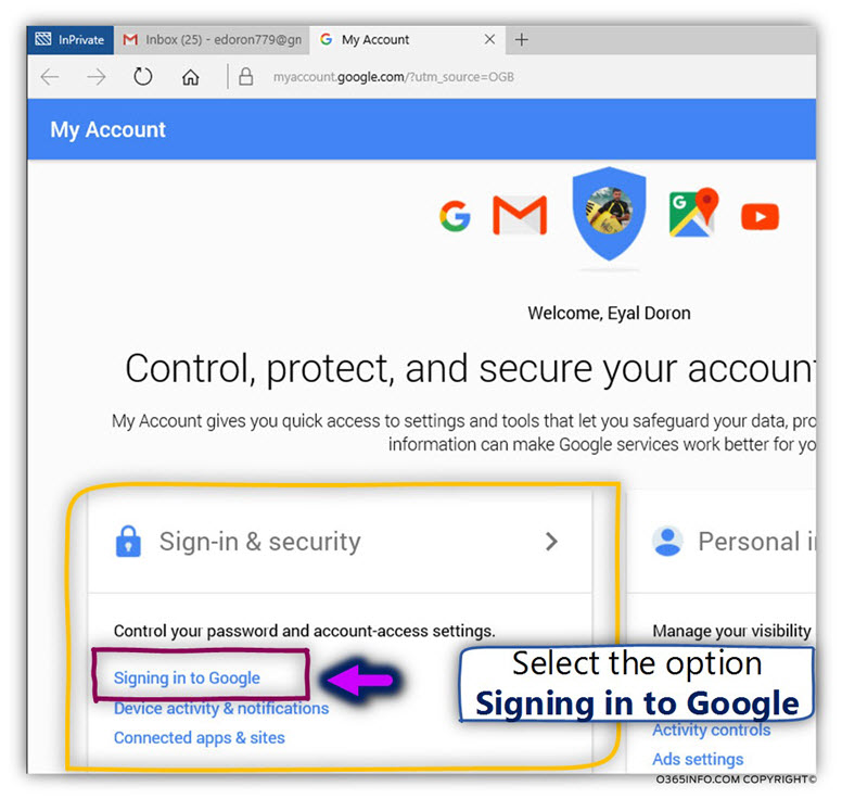 Gmail password - Allow less secure apps - ON - Configure Outlook to connect Gmail mailbox -02