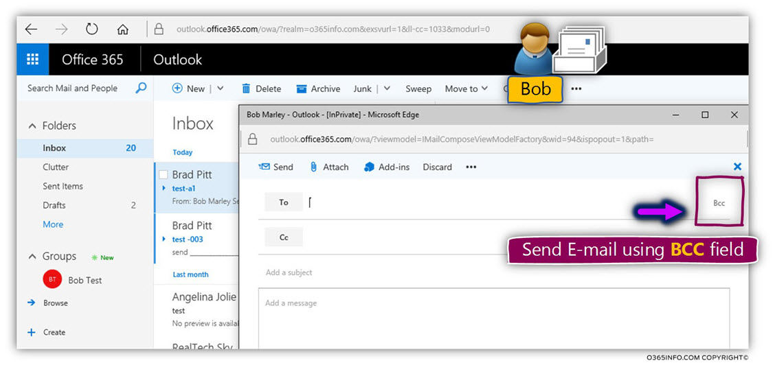 Send E-mail message using BCC - Prevent reply to All -A0
