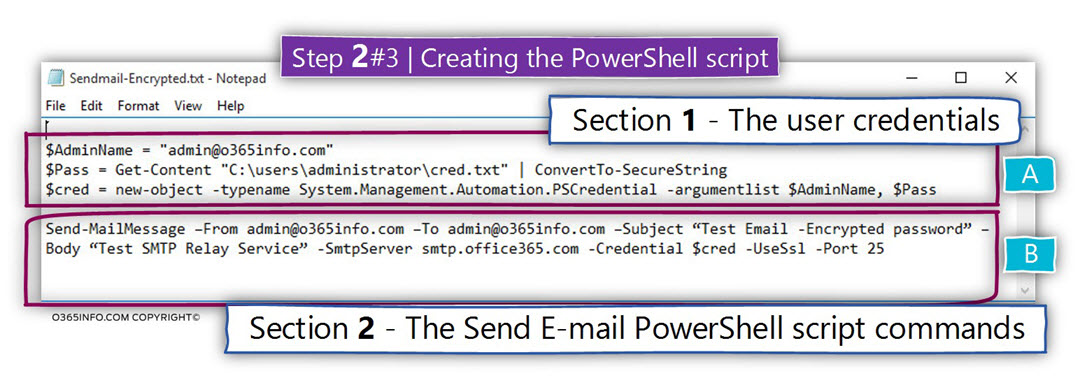 Create a Send mail PowerShell script -using saved credentials and TLS -01