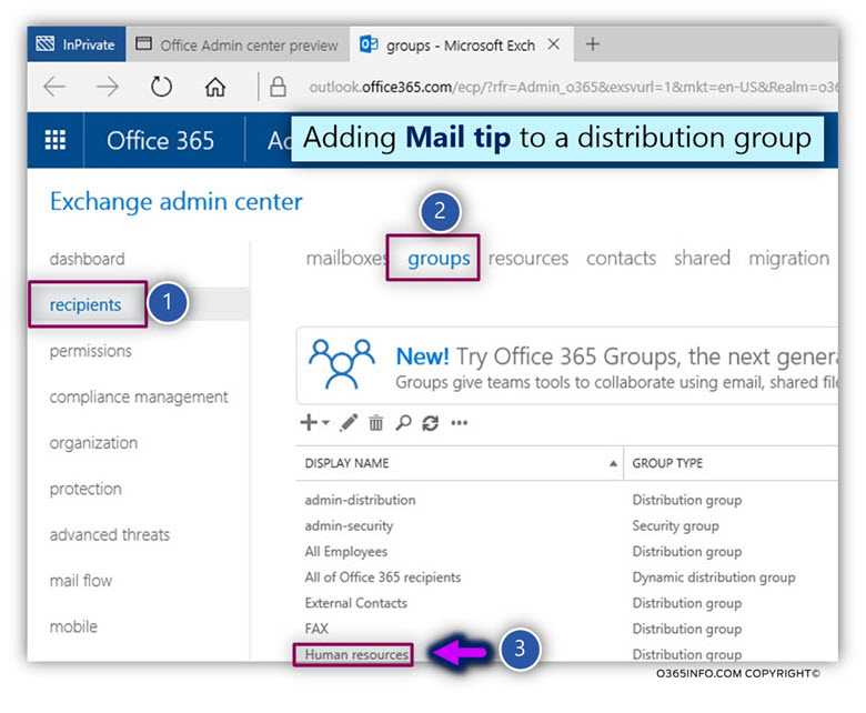 Using mail tip for distribution group – recommend not to use reply all -01
