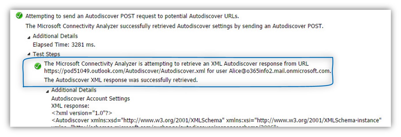 Step 30 of 30 - Attempting to send an Autodiscover POST request to potential Autodiscover URL httpspod51049.outlook-02