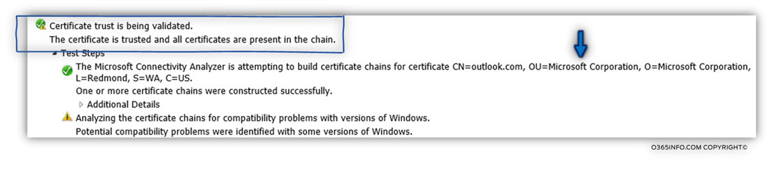 Step 10 of 20 - Testing the autodiscover-s.outlook.com SSL certificate to make sure it's valid-03