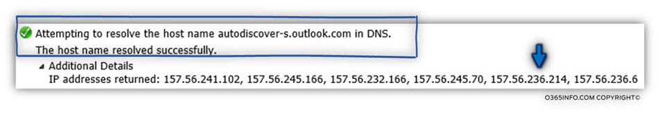 Step 7 of 20 - Attempting to resolve the host name autodiscover-s.outlook.com in DNS-02