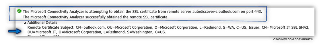 Step 9 of 20 - Attempting to obtain the SSL certificate from remote server autodiscover-s.outlook.com-02