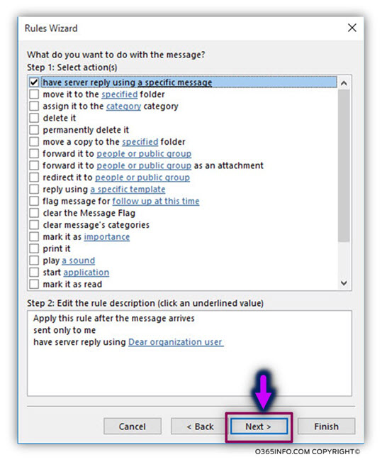 Detect and prevent a scenario of Mail loop -caused by Automatic reply – Exchange inbox rule -04