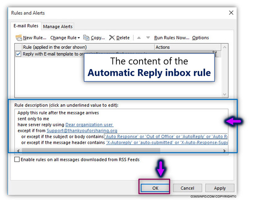 Detect and prevent a scenario of Mail loop -caused by Automatic reply – Exchange inbox rule -14