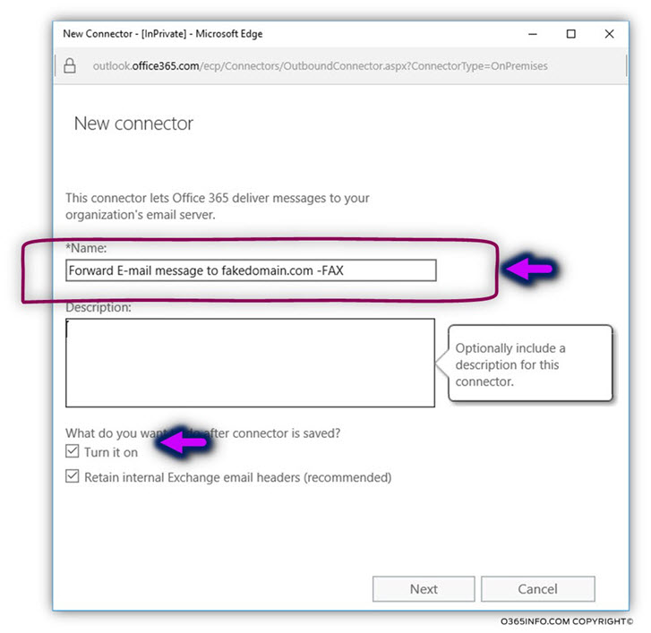 Configure Exchange Online to forward E-mail to on-Premises FAX - 05