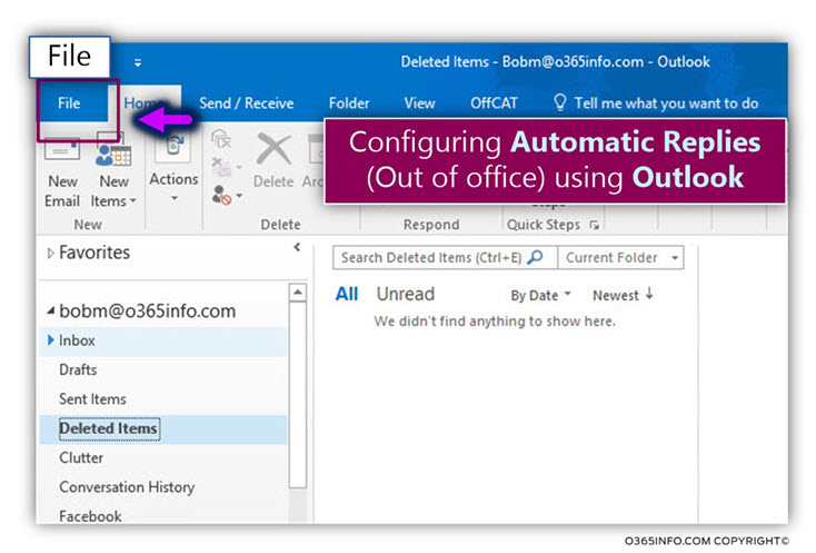 Configuring Automatic Replies - Out of office – using Outlook -01