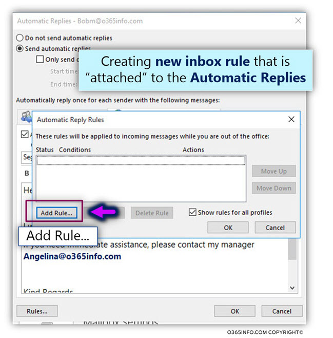 Configuring Automatic Replies - Out of office – using Outlook -06