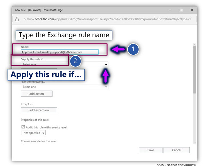 Configuring bypass spam rule using Exchange Online for a specific sender --03