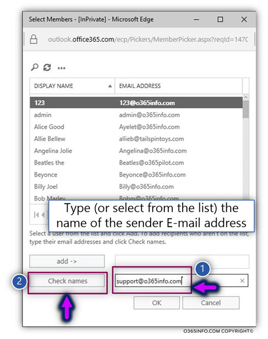 Configuring bypass spam rule using Exchange Online for a specific sender -06