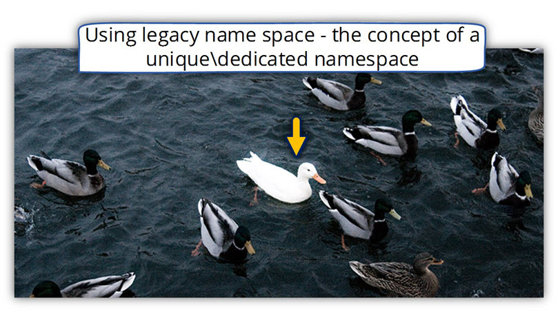 Using legacy name space - The concept of a Unique namespace