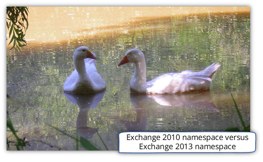 Exchange 2010 namespace versus Exchange 2013 namespace