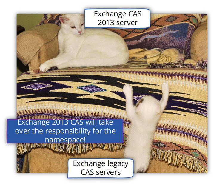 Exchange 2013 CAS will take over the namespace
