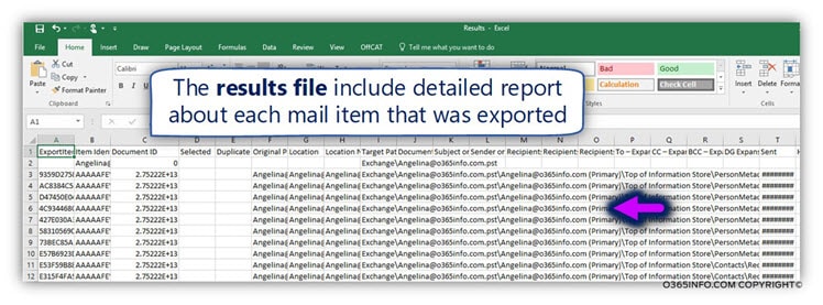 Exported information - Office 365 security & Compliance – export PST -03-min
