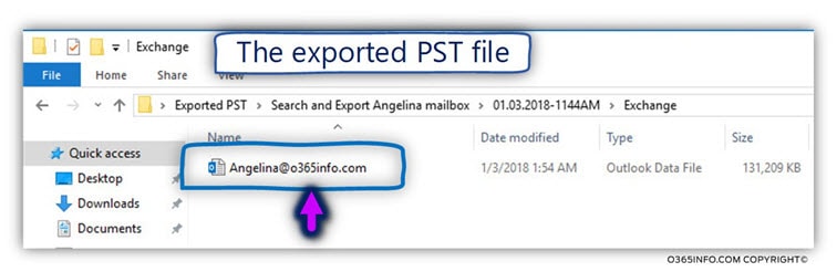 Exported information - Office 365 security & Compliance – export PST -04-min