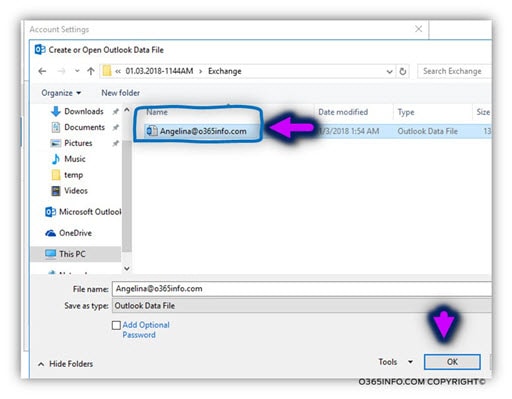 View the content a PST file – add PST to Outlook profile -04-min