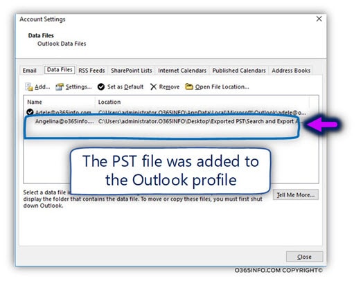 View the content a PST file – add PST to Outlook profile -05-min