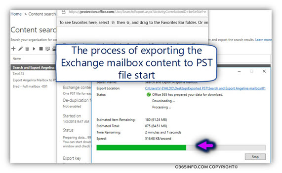 Saving the exported PST file to local folder -07