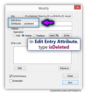 Restore a deleted Active Directory user object using Ldp.exe - 20