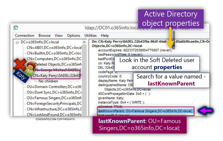 Restore a deleted Active Directory user object using Ldp.exe - 23