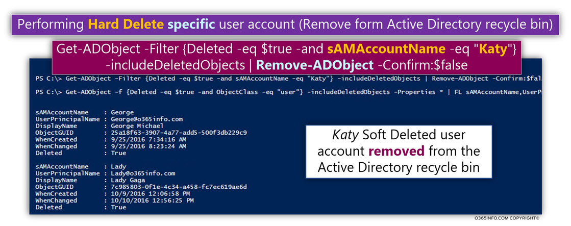 Using the command Get-ADObject -includeDeletedObjects -10
