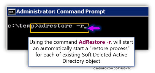 Using AdRestore for restoring Active Directory user account -03