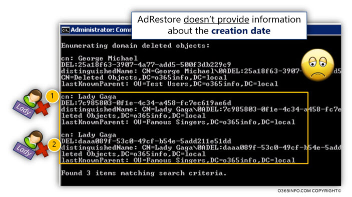 Using AdRestore for restoring Active Directory user account -07