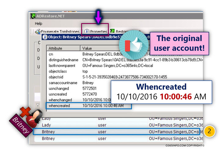 Using AdRestore.net for restoring Active Directory user account -09