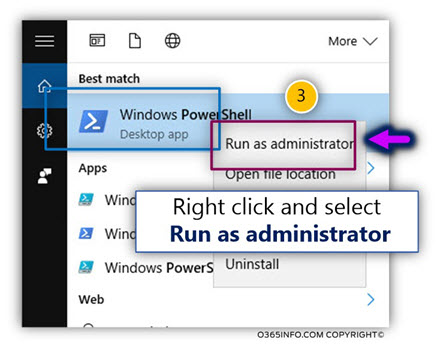 Activate PowerShell console by using the Run as administrator-02-