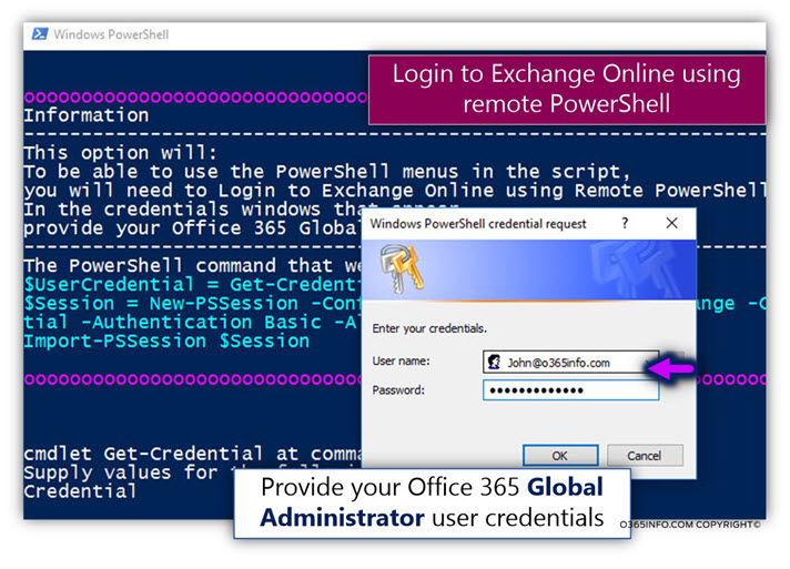 Login to Exchange Online using Remote PowerShell -03