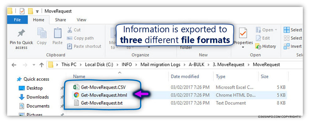 Menu 3 - Export information about - ALL Move requests -Bulk Mode -04