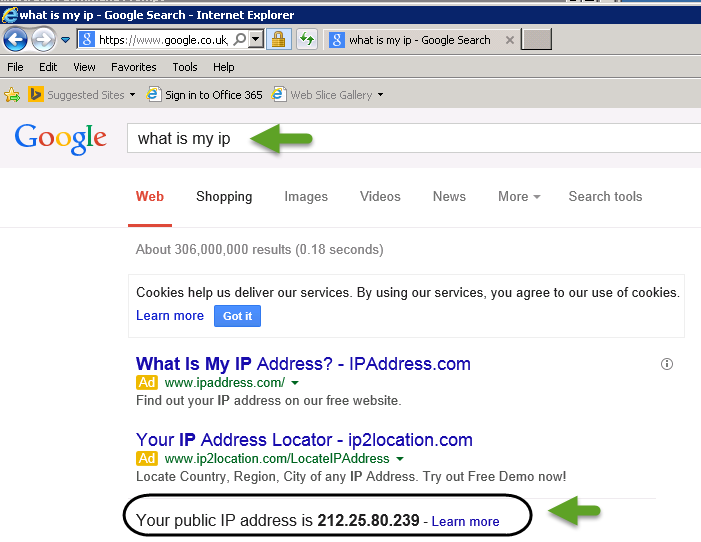 Verify what is the Public IP address that the Exchange on-Premises server uses
