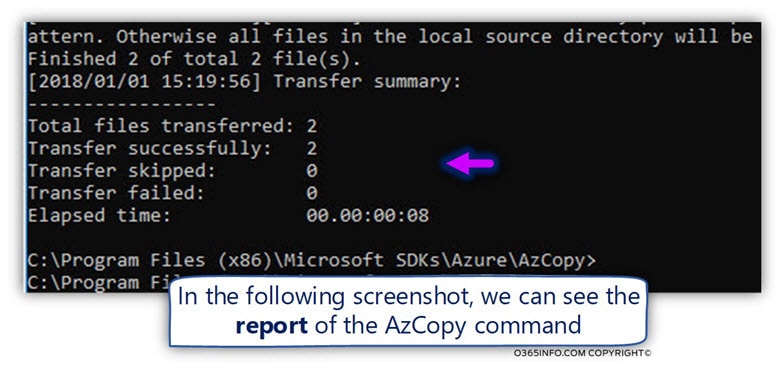 Option 1 - copy and paste the AzCopy command syntax in a command line window -03-min