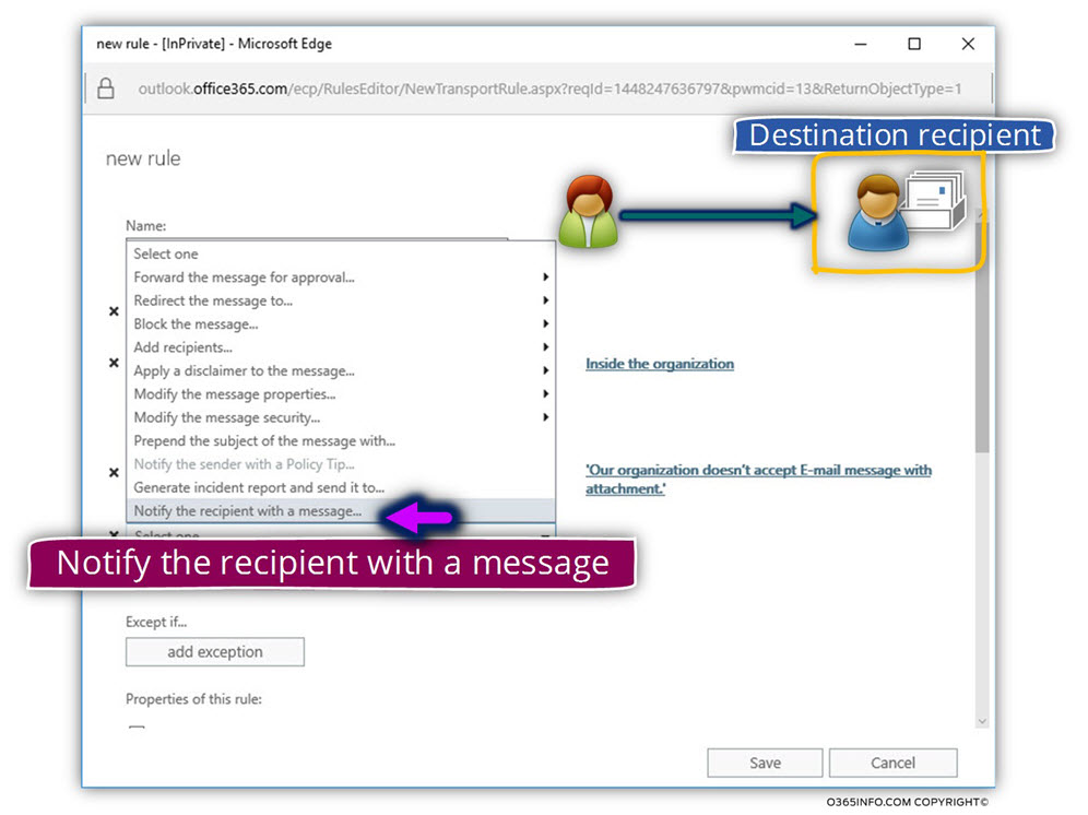 Block E-mail with password protected attachment and notify sender and recipient -10