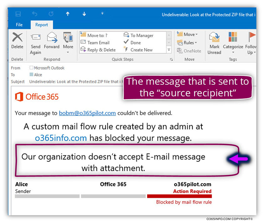 Block E-mail with password protected attachment and notify sender and recipient -15