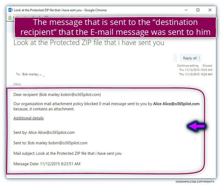 Block E-mail with password protected attachment and notify sender and recipient -17
