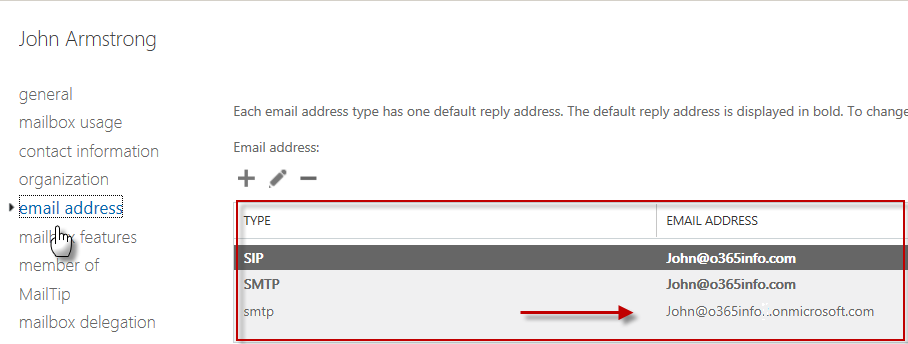 get the office 365 recipient onmicrosoft email address -03