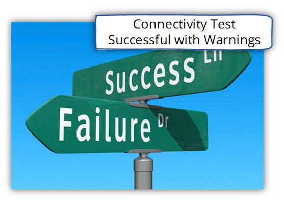 Remote Connectivity Analyzer - Connectivity Test Successful with Warnings